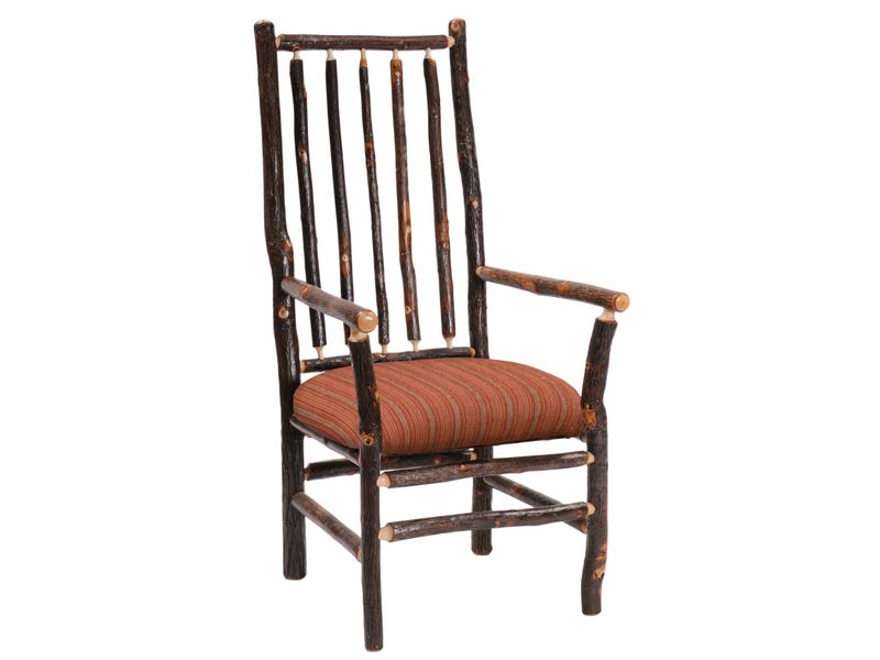 Hickory High Back Spoke Back Arm Chair - 
Cinnamon Seat 1