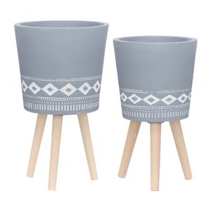 GLASTONCREST SET OF 2 GRAY PLANTER 21 (IN) 1