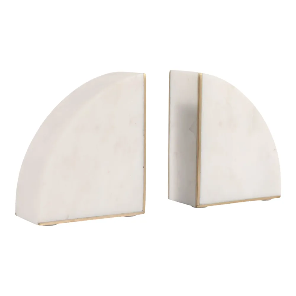 COREYFIELD SET OF 2 WHITE BOOKENDS 5 (IN)