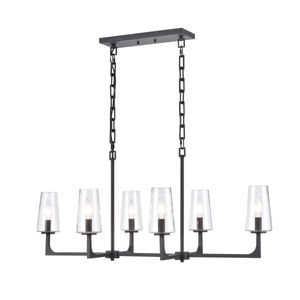 Fitzroy 36'' Wide 6-Light Linear Chandelier - Matte Black 1
