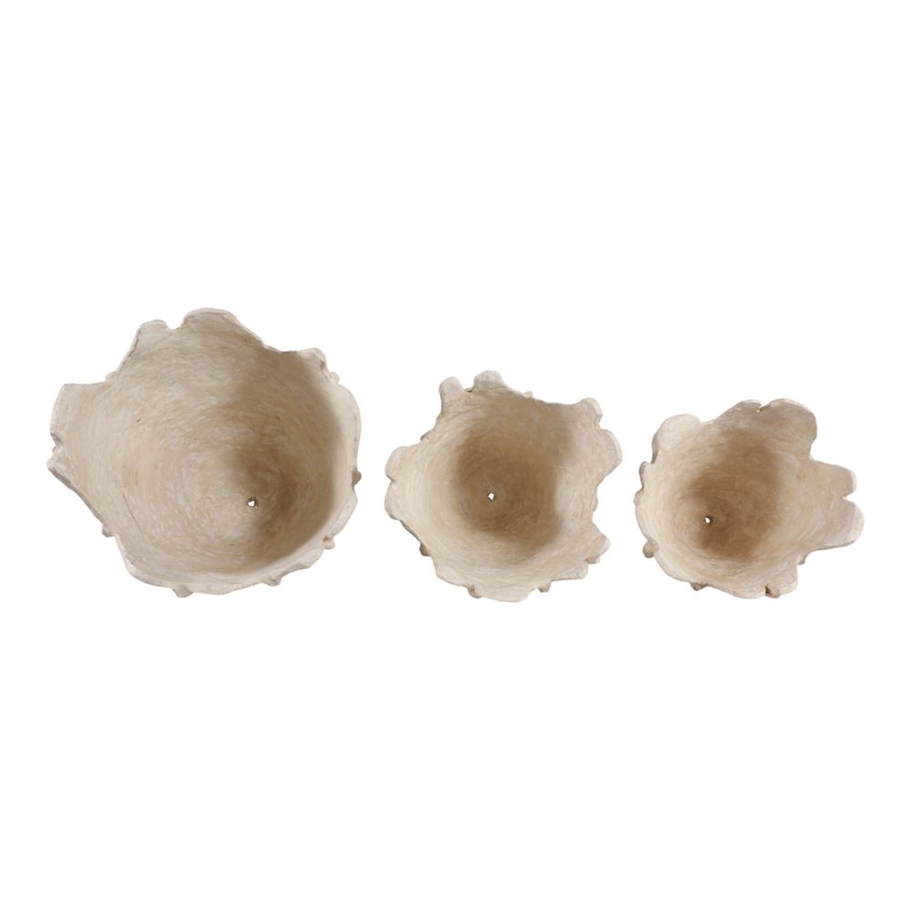 HANLEYSTONE SET OF 3 IVORY PLANTER 15 (IN)