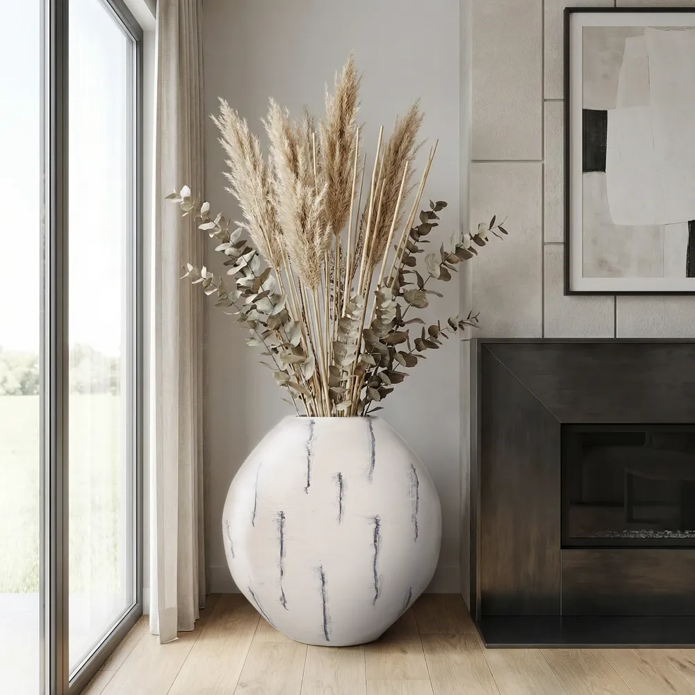 GORTONHAM WHITE VASE 33 (IN)