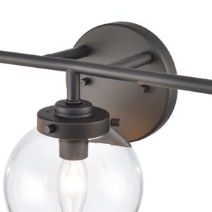 Fairbanks 22.75'' Wide 3-Light Vanity Light - Matte Black and Clear 6