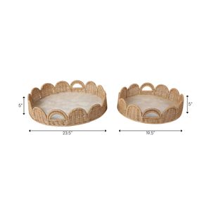 ETHANHOLM SET OF 2 IVORY TRAY 5 (IN) 8