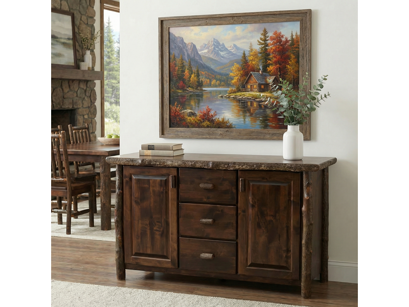 Hickory Log Sideboard - Slate 1