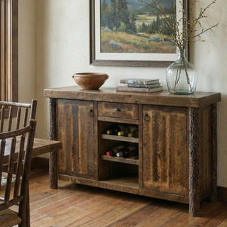 Appalachian Sideboard with Wine Rack Shelves - Artisan Top