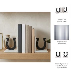 BARTONPARK SET OF 2 BLACK BOOKENDS 6 (IN) 9