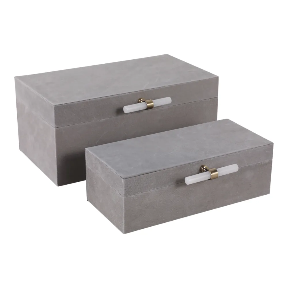 HARPERVIEW SET OF 2 GRAY BOXES 7 (IN)