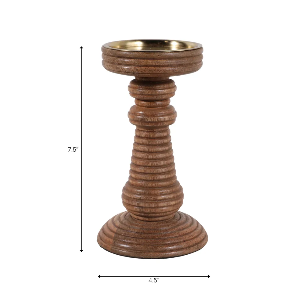HACKETTRIDGE BROWN CANDLE HOLDER 8 (IN)