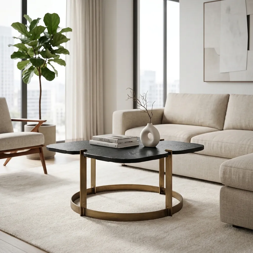 HELTONOAK BLACK COFFEE TABLE 17 (IN)