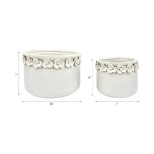 CROSBYGROVE SET OF 2 WHITE PLANTER 7 (IN) 9