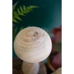 Set of 3 Natural Wood Mushrooms 3