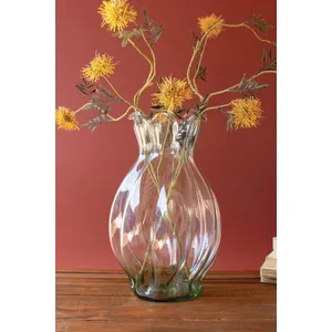 Glass Melon Vase with Ruffled Edge 1