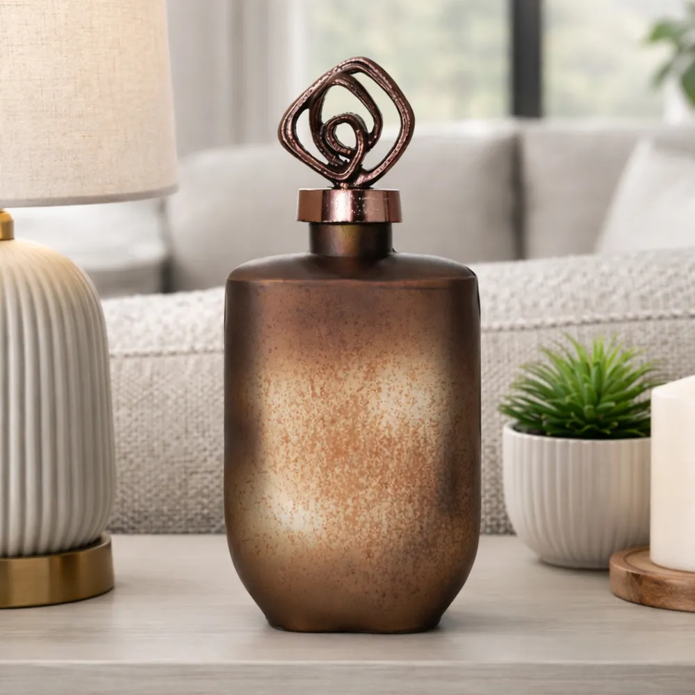 FINLEYGROVE BRONZE GLASS VASE 14 (IN)