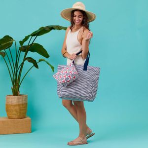 Suri Navy Canvas Carryall Tote Bag 3