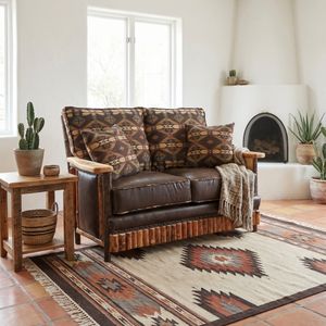 Hickory Log  Shenandoah Loveseat - Customer Fabric - Seat:  Fabric TBD;   Backrest:  Fabric TBD 1