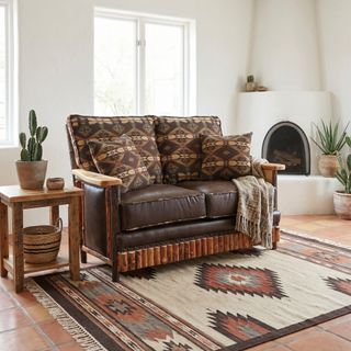 Hickory Log  Shenandoah Loveseat - Customer Fabric - Seat:  Fabric TBD;   Backrest:  Fabric TBD