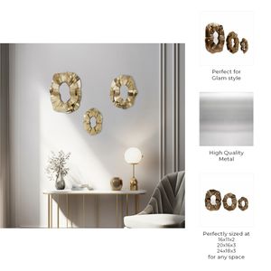 ASPENDALE SET OF 3 GOLD MIRRORS 3 (IN) 8