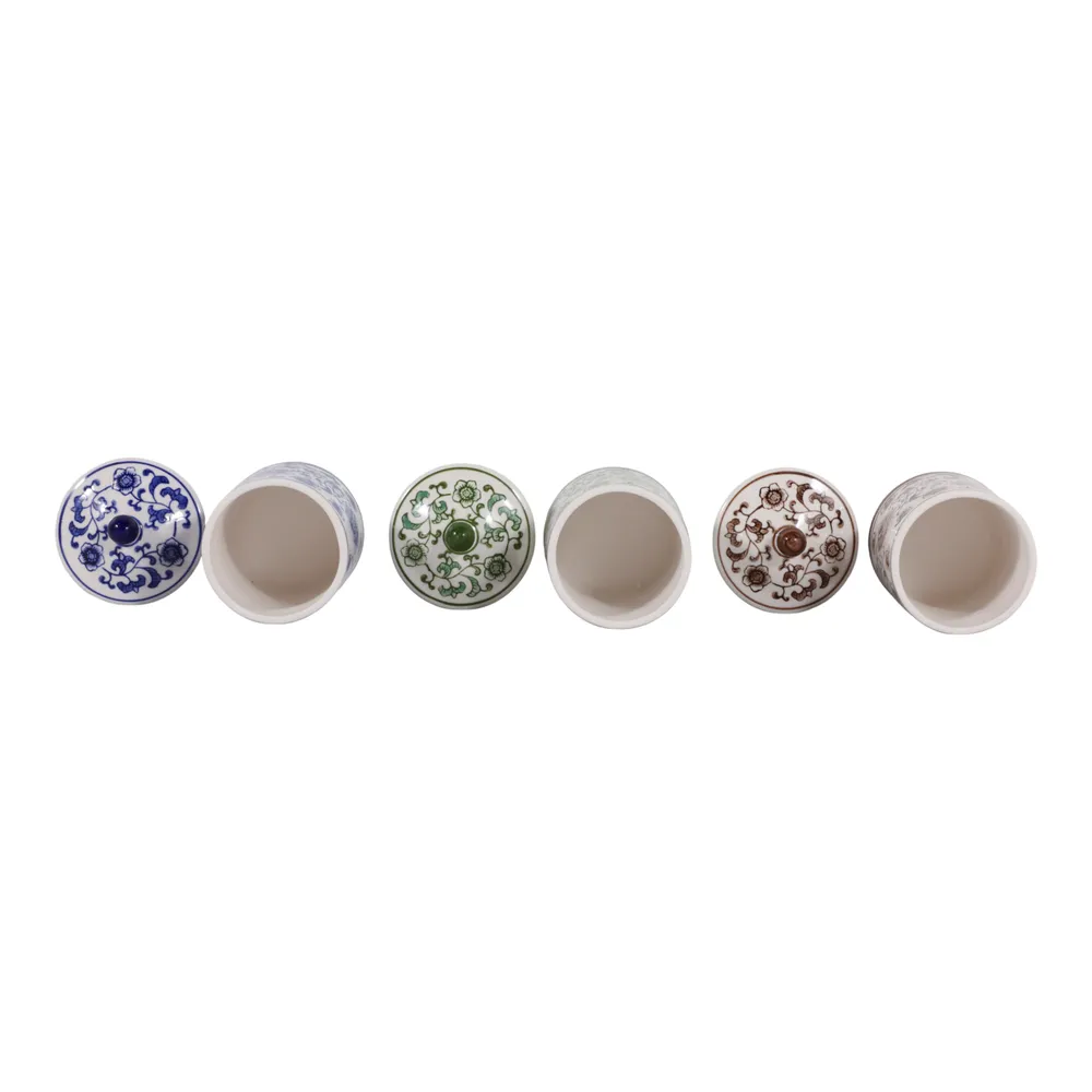 ADLERLEY SET OF 3 WHITE JARS 6 (IN)