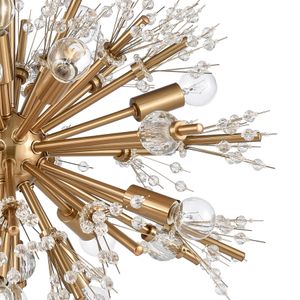 Starburst 20'' Wide 15-Light Chandelier - Satin Brass 4