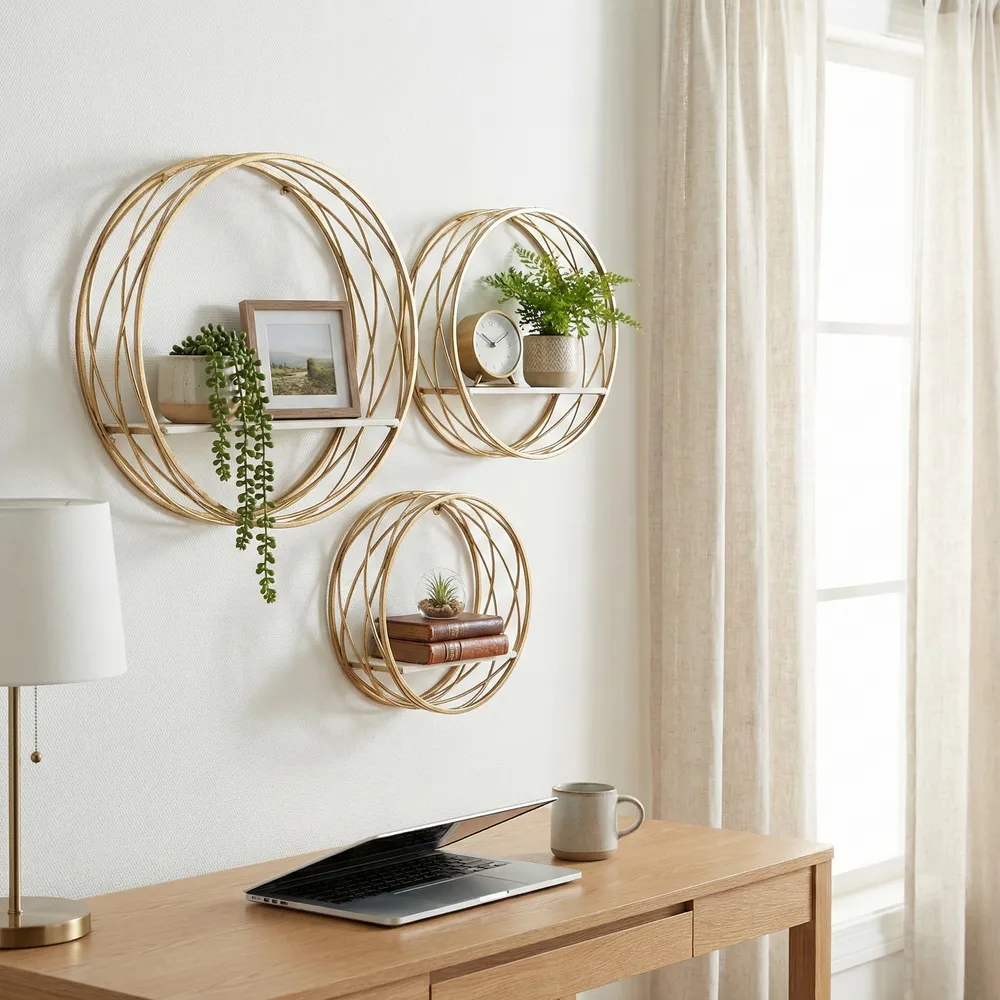 HAMPTONMORE SET OF 3 WHITE WALL SHELF 6 (IN)