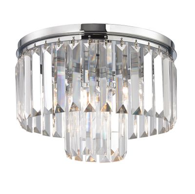 Palacial 12″ Wide 1-Light Flush Mount - Polished Chrome