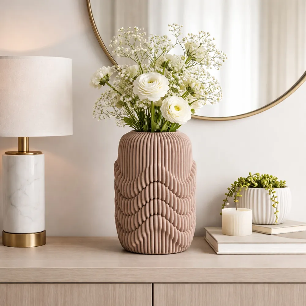 ARLENPORT TAN VASE 12 (IN)