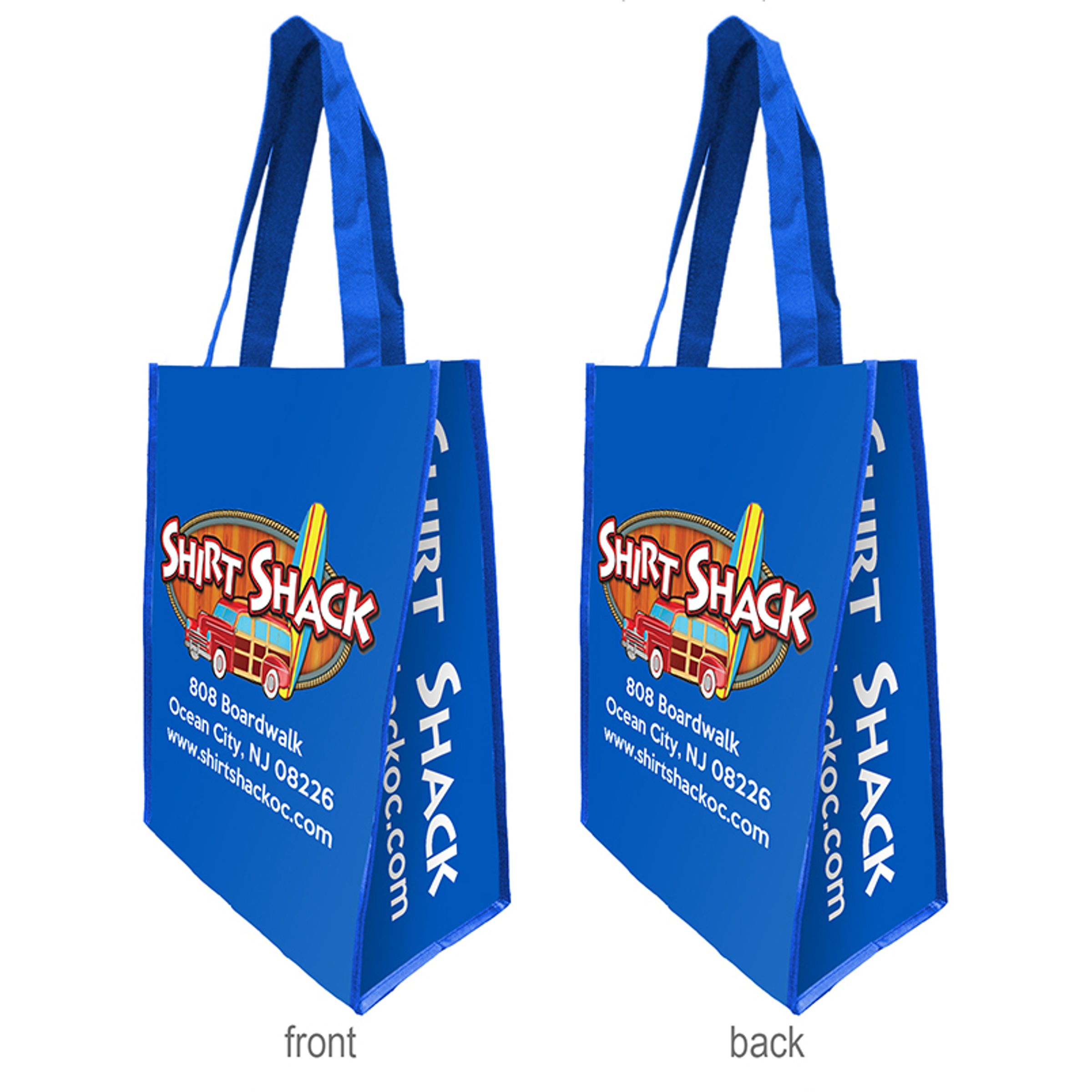 CUSTOM LAMINATED SMALL PROMO TOTE (60-90 DAY TURNAROUND)