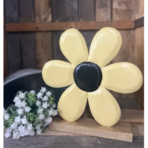 Yellow Wooden Flower 13x14in 2