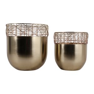 LEONAWELL SET OF 2 GOLD PLANTER 13 (IN) 5