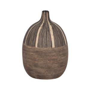 10"H TRIBAL VASE, BROWN 4