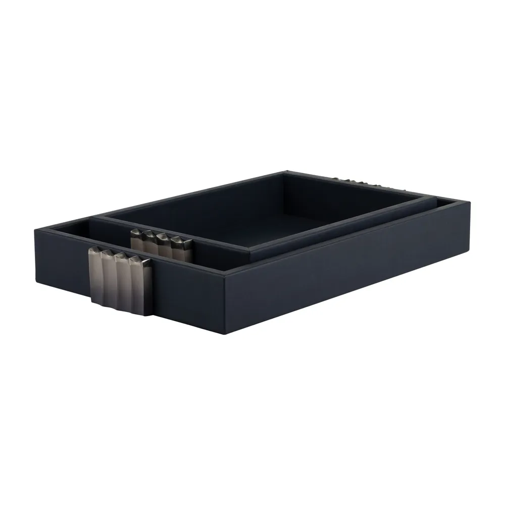 FORRESTMILL SET OF 2 BLUE TRAY 3 (IN)