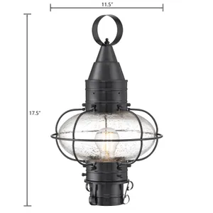 Classic Onion 17.5'' High 1-Light Outdoor Post Light - Gun Metal 2