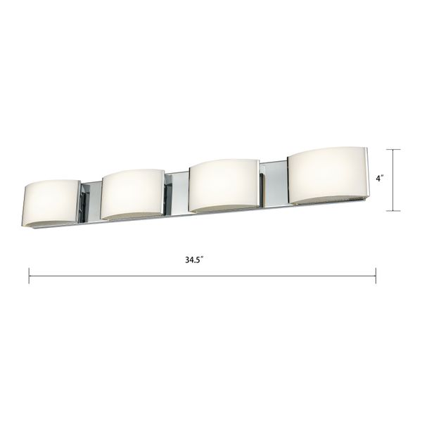 Pandora 34.5'' Wide 4-Light Vanity Light - Chrome