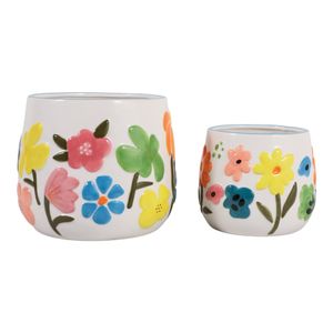 NICKGROVE SET OF 2 ORANGE PLANTER 7 (IN) 4
