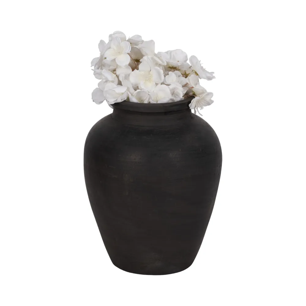 HAWLEYWORTH BLACK VASE 11 (IN)