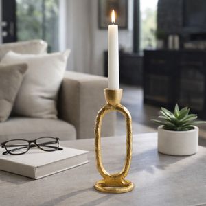 SHELTONRUN GOLD CANDLE HOLDER 8 (IN) 11