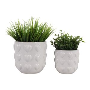 DRAPEROAK SET OF 2 IVORY PLANTER 7 (IN) 3