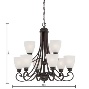 Haven 28.5'' Wide 9-Light Chandelier - Espresso 2
