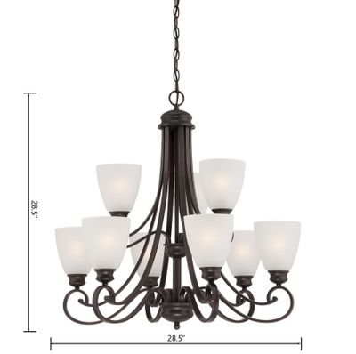 Haven 28.5'' Wide 9-Light Chandelier - Espresso