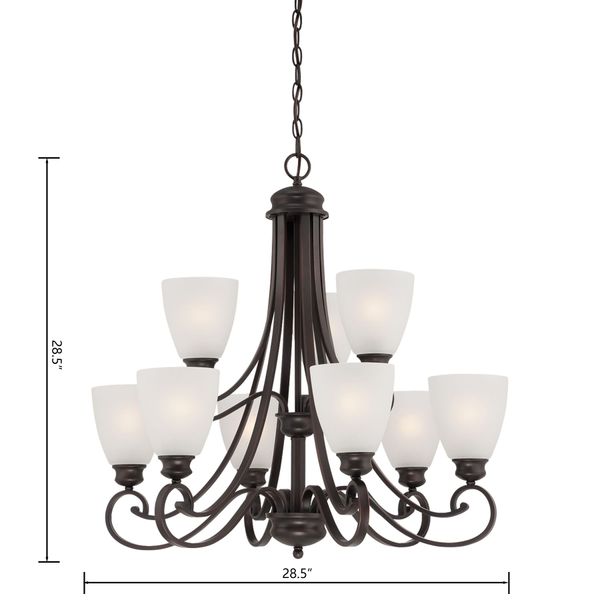Haven 28.5'' Wide 9-Light Chandelier - Espresso
