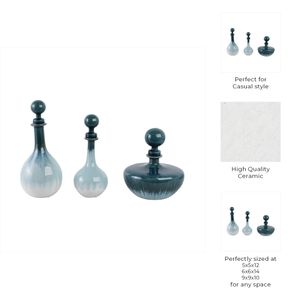 HOLDENCLIFF SET OF 3 BLUE VASES 14 (IN) 9