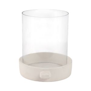10X10" TERRACOTTA HURRICANE PILLAR HOLDER, WHITE 4
