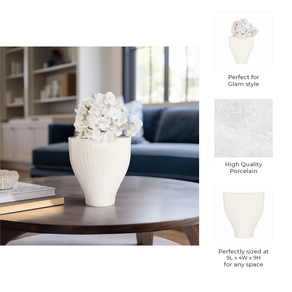 STORMTON IVORY VASE 9 (IN)