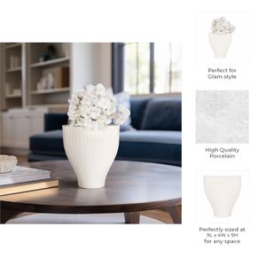 STORMTON IVORY VASE 9 (IN) 9
