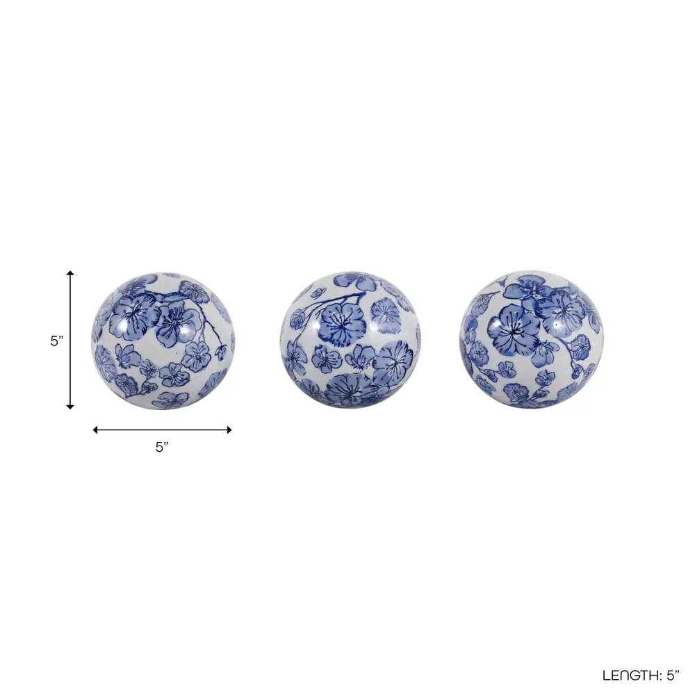 HEWITTFIELD SET OF 3 BLUE ORBS 5 (IN)