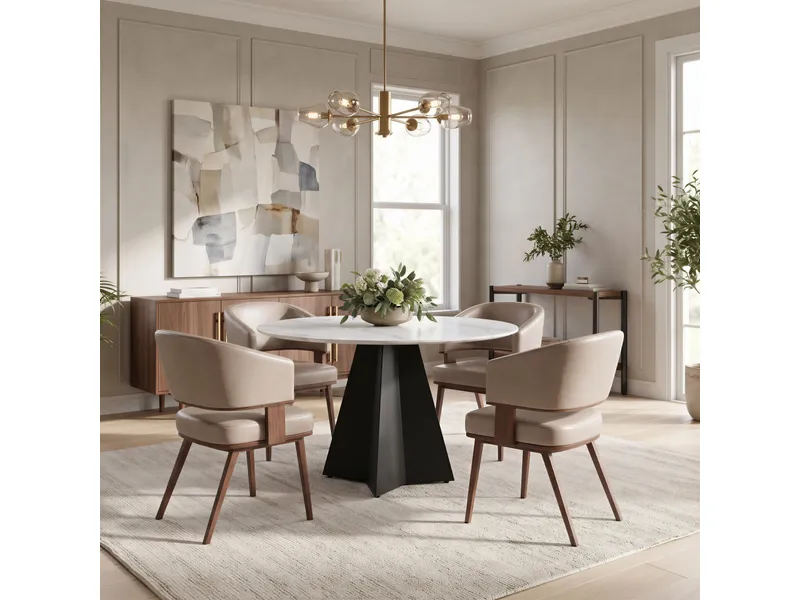 Poise Dining Chair Brown & Walnut 9