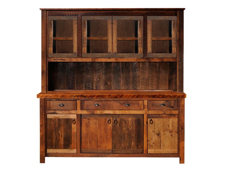 Barnwood 75-inch Buffet & Hutch - Artisan Top 2