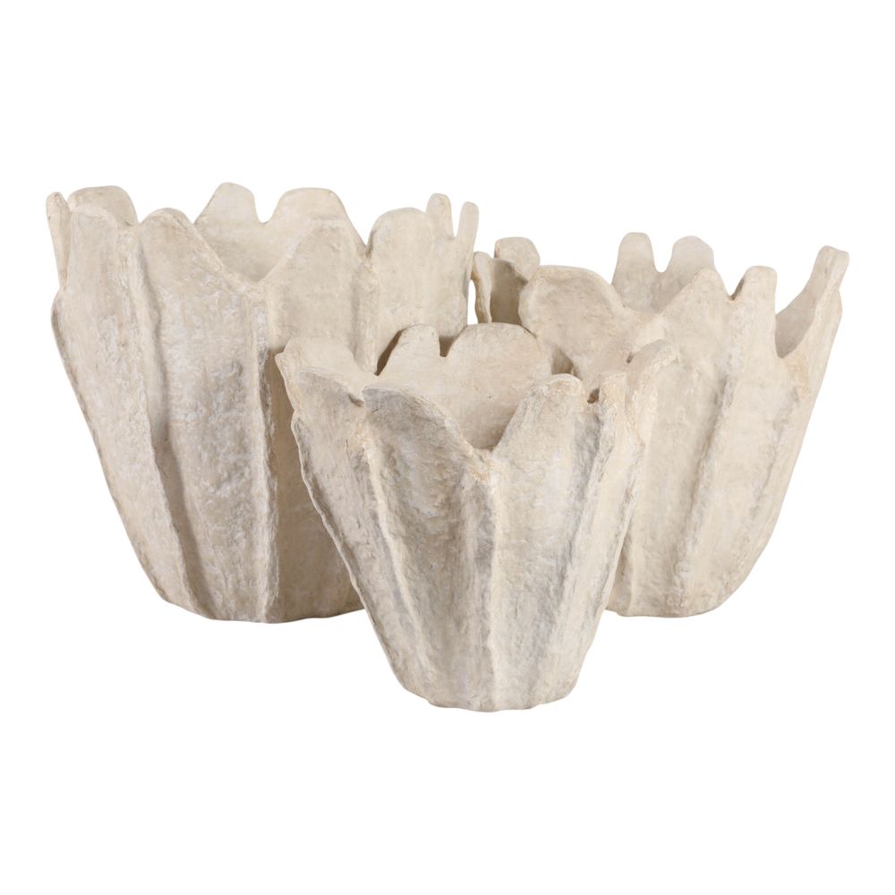 HANLEYSTONE SET OF 3 IVORY PLANTER 15 (IN)