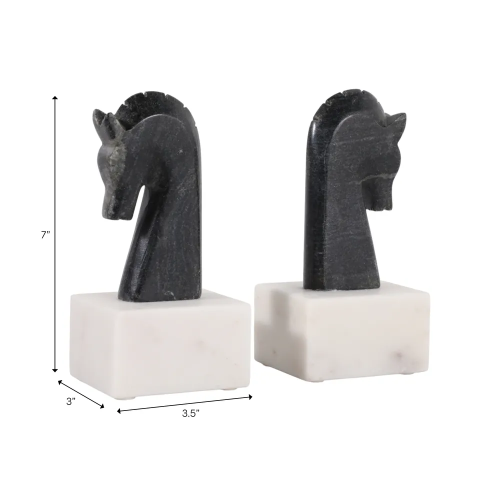 NICOLEWOOD SET OF 2 BLACK BOOKENDS 7 (IN)